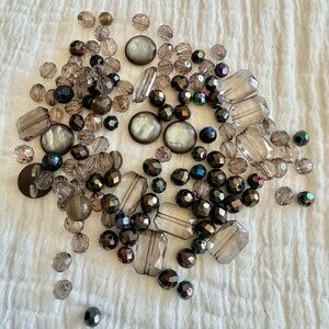 Smoky Crystal and Hematite Mixed Bead Set - Versatile Jewelry Components